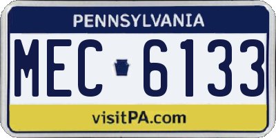 PA license plate MEC6133