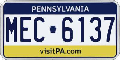 PA license plate MEC6137