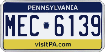PA license plate MEC6139
