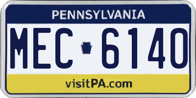 PA license plate MEC6140