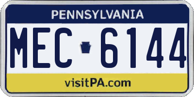 PA license plate MEC6144