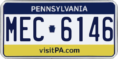 PA license plate MEC6146