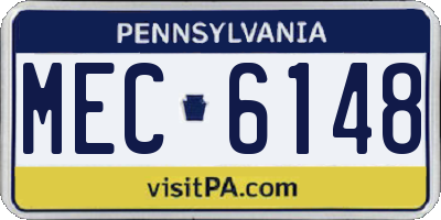 PA license plate MEC6148