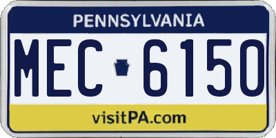 PA license plate MEC6150