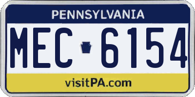 PA license plate MEC6154