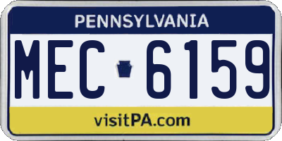 PA license plate MEC6159