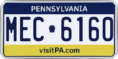 PA license plate MEC6160