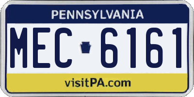 PA license plate MEC6161