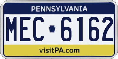 PA license plate MEC6162