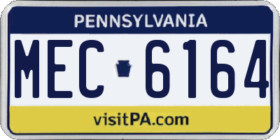 PA license plate MEC6164