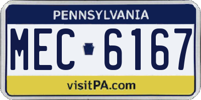 PA license plate MEC6167