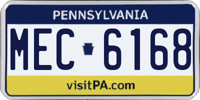 PA license plate MEC6168