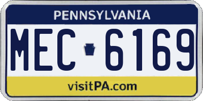 PA license plate MEC6169