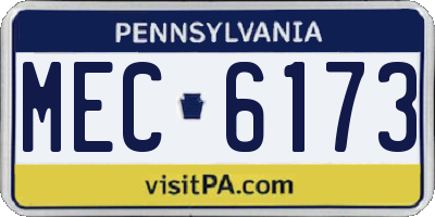 PA license plate MEC6173