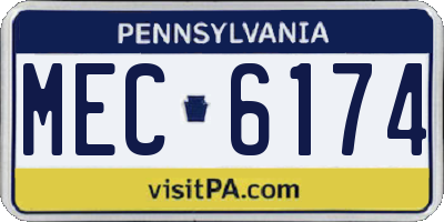 PA license plate MEC6174