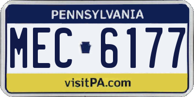 PA license plate MEC6177