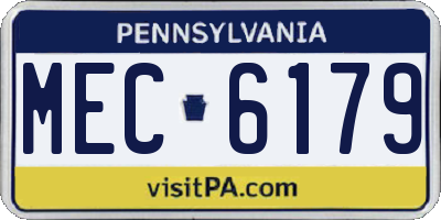 PA license plate MEC6179