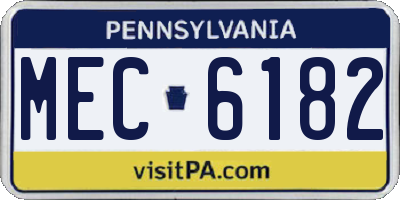 PA license plate MEC6182