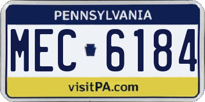 PA license plate MEC6184