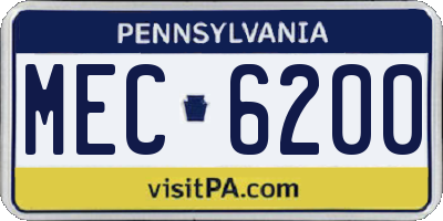 PA license plate MEC6200