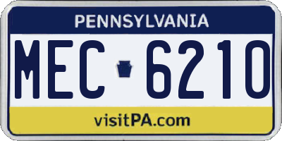 PA license plate MEC6210