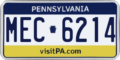PA license plate MEC6214