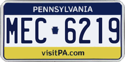 PA license plate MEC6219
