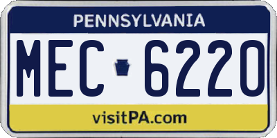 PA license plate MEC6220