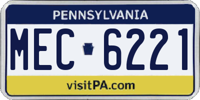 PA license plate MEC6221