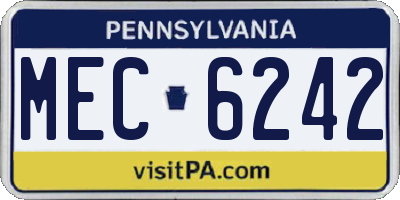 PA license plate MEC6242