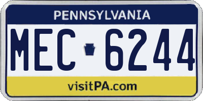 PA license plate MEC6244