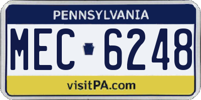 PA license plate MEC6248