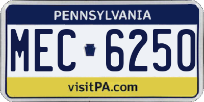 PA license plate MEC6250