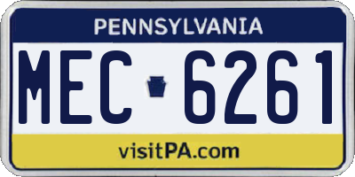 PA license plate MEC6261