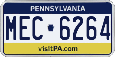 PA license plate MEC6264