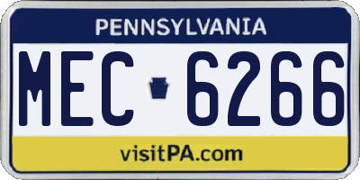 PA license plate MEC6266