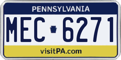 PA license plate MEC6271