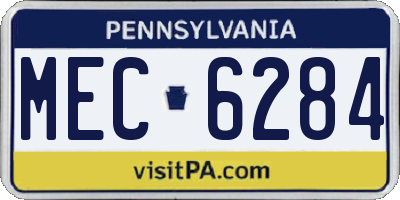 PA license plate MEC6284