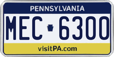 PA license plate MEC6300