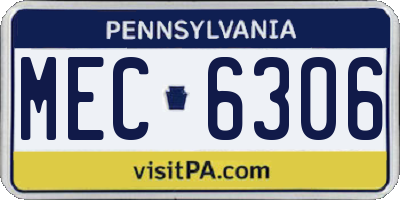 PA license plate MEC6306