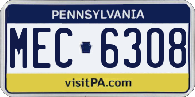 PA license plate MEC6308