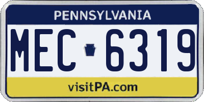 PA license plate MEC6319