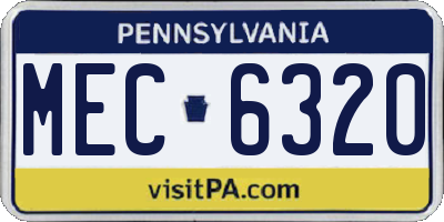 PA license plate MEC6320