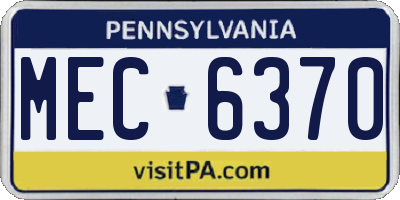 PA license plate MEC6370