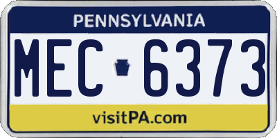 PA license plate MEC6373