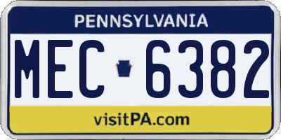 PA license plate MEC6382