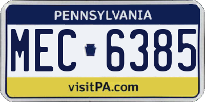 PA license plate MEC6385