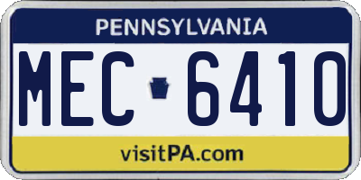 PA license plate MEC6410