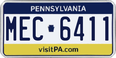 PA license plate MEC6411