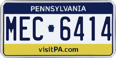 PA license plate MEC6414